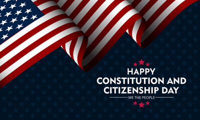Happy Constitution and citizenship day United States Of America background vector illustration