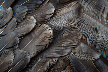 Obraz premium Close-up of textured brown feather with fabric-like pattern, nature's design for clothing or decoration