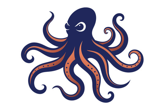 recommend clip art: Tentacles of an octopus. Hand drawn vector illustration in engraving technique isolated on white background