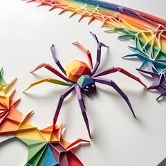 colorful spider on white background