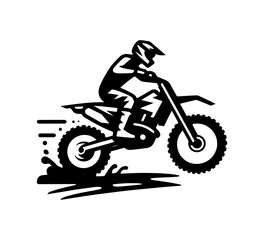 cross motorbike vector icon black and white