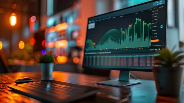 Business data analysis dashboard Future digital marketing technology summarizes the essence of financial technology and investment business innovation.