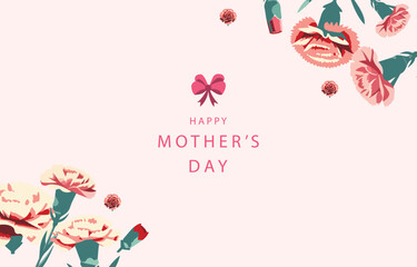 flower banner with carnation decoration.vector illustation for website,postcard