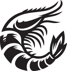 shrimp silhouette on white background. shrimp logo