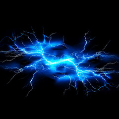 A blue lightning bolt on a black background.