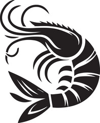 shrimp silhouette on white background. shrimp logo