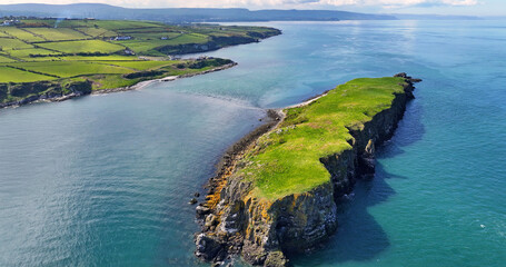 Aerial view of Muck Island Portmuck Islandmagee County Antrim Northern Ireland