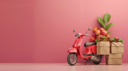 A motorcycle on a colorful background.
