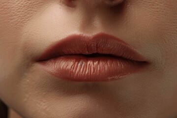 Close-up of a woman's lips immediately after Botox injections, showcasing the subtle yet noticeable enhancement.