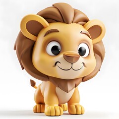 Obraz premium 3D Cute Lion Mascot Character