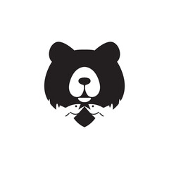 fish bear logo design illustration.