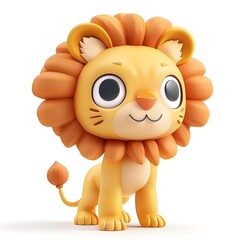 3D Cute Lion Mascot Character