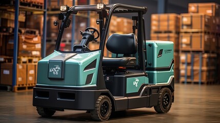 Electric work vehicles in an industrial or commercial warehouse