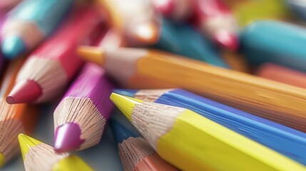 Obraz premium A colorful pencils on a white background.