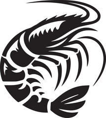 shrimp silhouette on white background. shrimp logo