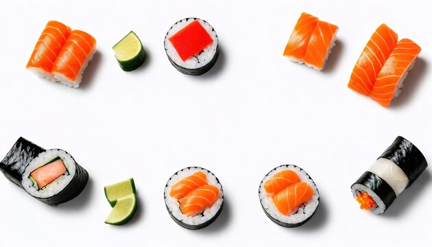 Delicious fresh and healthy sushi food ai generated