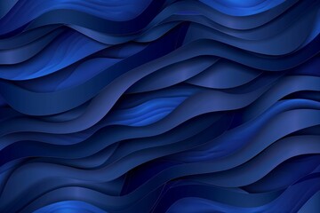 Obraz premium Dark royal blue paper waves abstract banner design. Elegant wavy vector background