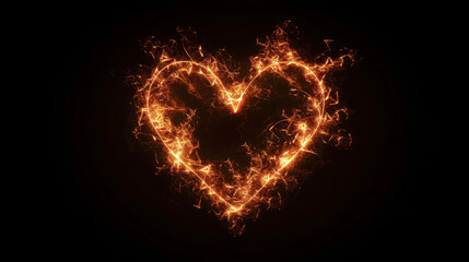 Fototapeta premium burning heart on black