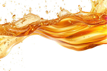 A horizontal view of sweet liquid honey isolated on a plain background or PNG for food type poster or graphic use, Generative AI.