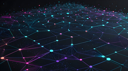 Data technology background. Abstract background. Connecting dots and lines on dark background