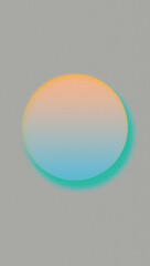 Abstract sphere shape, Glowy sun moon illustration, Yellow orange blue cyan color, grainy gradient background, Futuristic icon, Web banner wallpaper poster design packaging layout backdrop copy space
