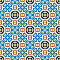 Seamless arabic geometric ornament based on traditional arabic art. Muslim mosaic. Arabian tile. Girih style.