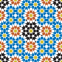 Seamless arabic geometric ornament based on traditional arabic art. Muslim mosaic. Arabian tile. Girih style.