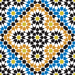 Seamless arabic geometric ornament based on traditional arabic art. Muslim mosaic. Arabian tile. Girih style.