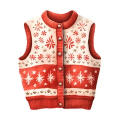 Christmas sweater with snowflakes isolated on white background. Watercolor illustration.
