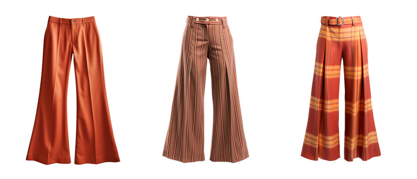 Set of leg woman long pants style, isolated on transparent background