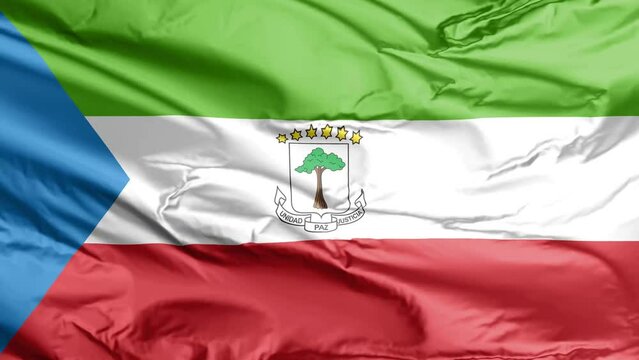 waving flag of equatorial guinea