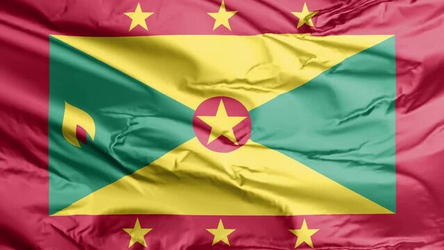 waving flag of grenada
