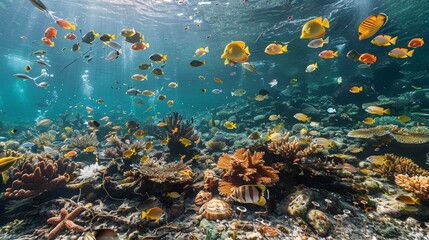 Ocean Acidification, Disrupted Marine Life - obrazy, fototapety, plakaty