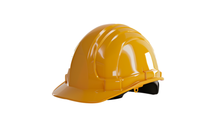worker helmet isolated on transparent background, safety helmet cut out 