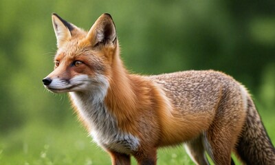 Naklejka na ściany i meble Intimate Glimpse of a Fox in the Grasslands