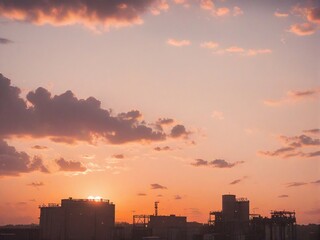Fototapeta premium sunset over city