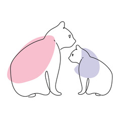 continuous line drawing cat. One line modern style. Vector illustration