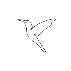 Bird line drawing style vector design.