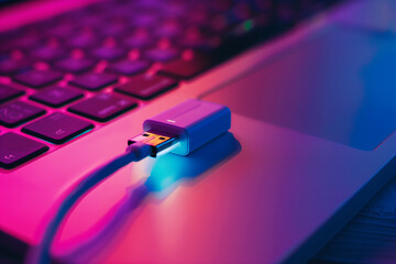 usb plugged into computer 