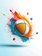 Abstract lifestyle banner design with ball and colorful splashing shapes