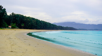 Thailand Phuket island lagoon area. Beach Bang Tao  and sea