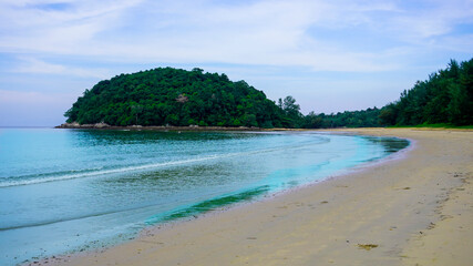 Thailand Phuket island lagoon area. Beach Bang Tao  and sea