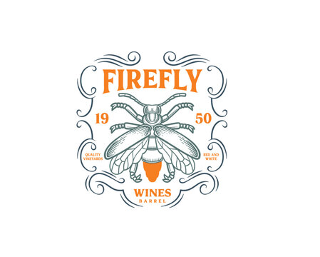 Firefly wine logo label drink