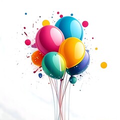 Abstract lifestyle banner design with ballons and colorful splashing shapes