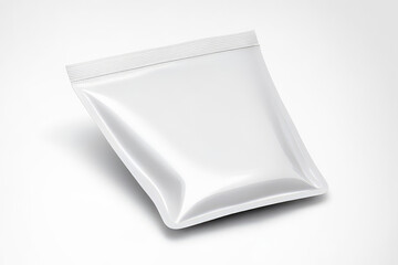 Glossy Pouch Up Blank White Template isolated in a White Background
