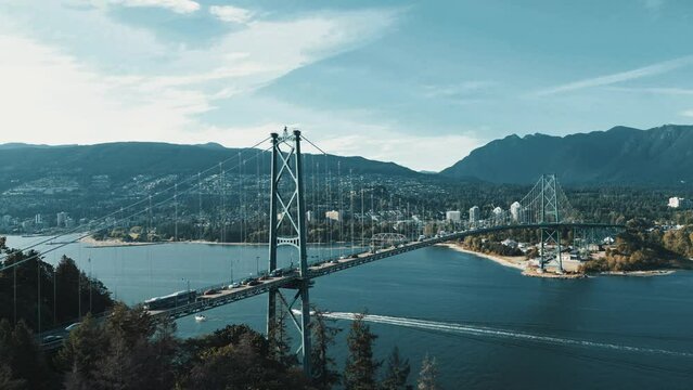 Lions Gate Bridge - Vancouver BC on a summer day.