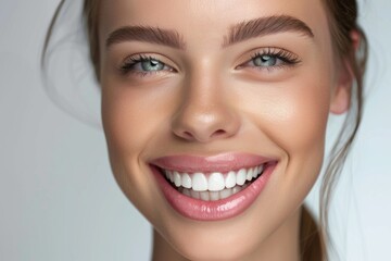Smiling woman showcasing her newly enhanced lips after receiving Botox injections, exuding satisfaction and beauty.