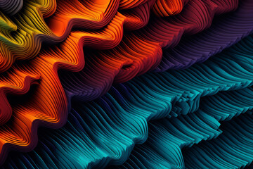 A digital art piece with colorful, flowing wavy patterns