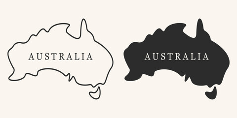 australia line map vector illustration. © Hary JarangMandi