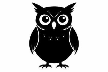 Owl silhouette on white background, Vector illustration, icon, svg, characters, Holiday t shirt, Hand drawn trendy Vector illustration, illustration of a seagull